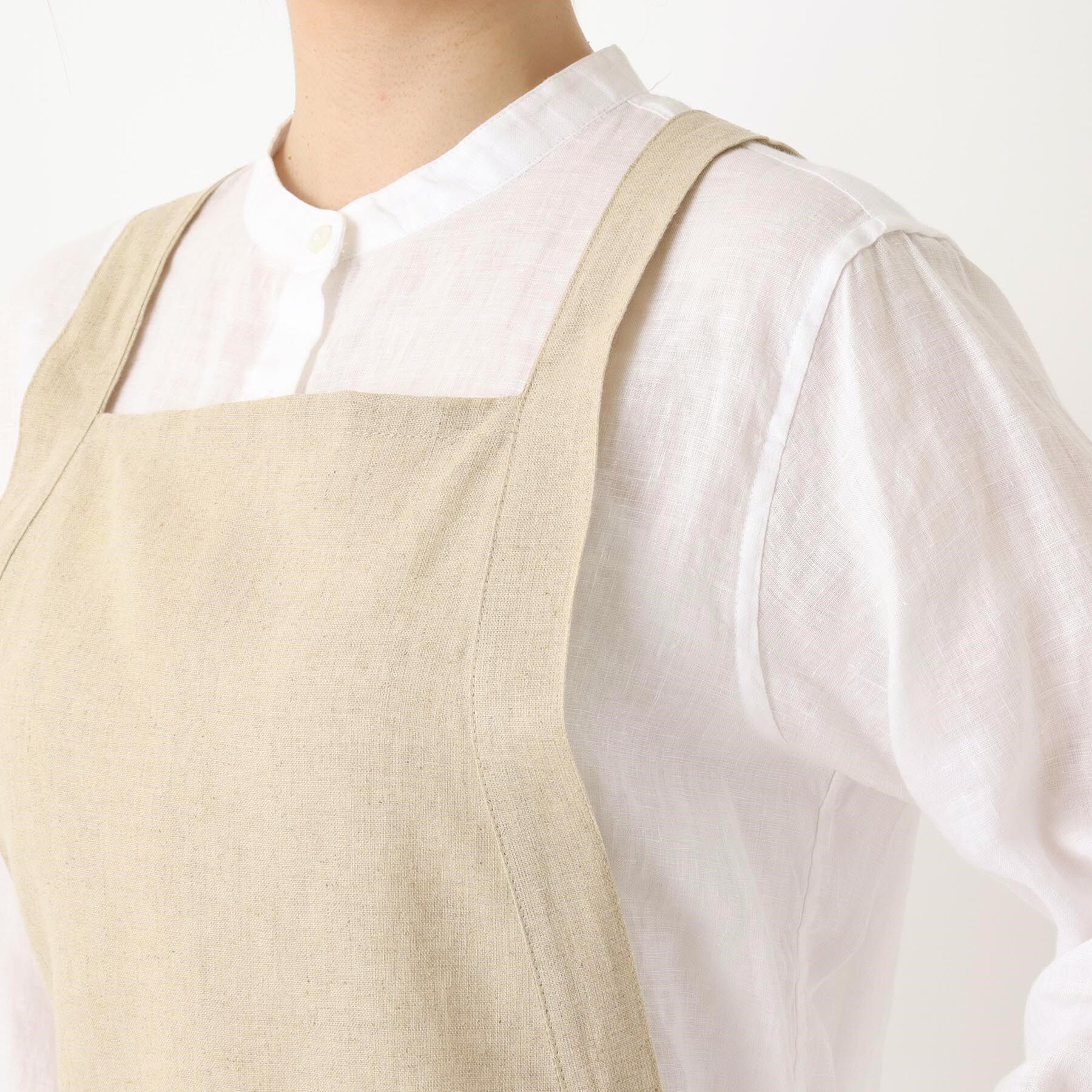 212 KITCHEN STORE「リネンコットン フルエプロンギャザー NT」|食器・キッチングッズ|