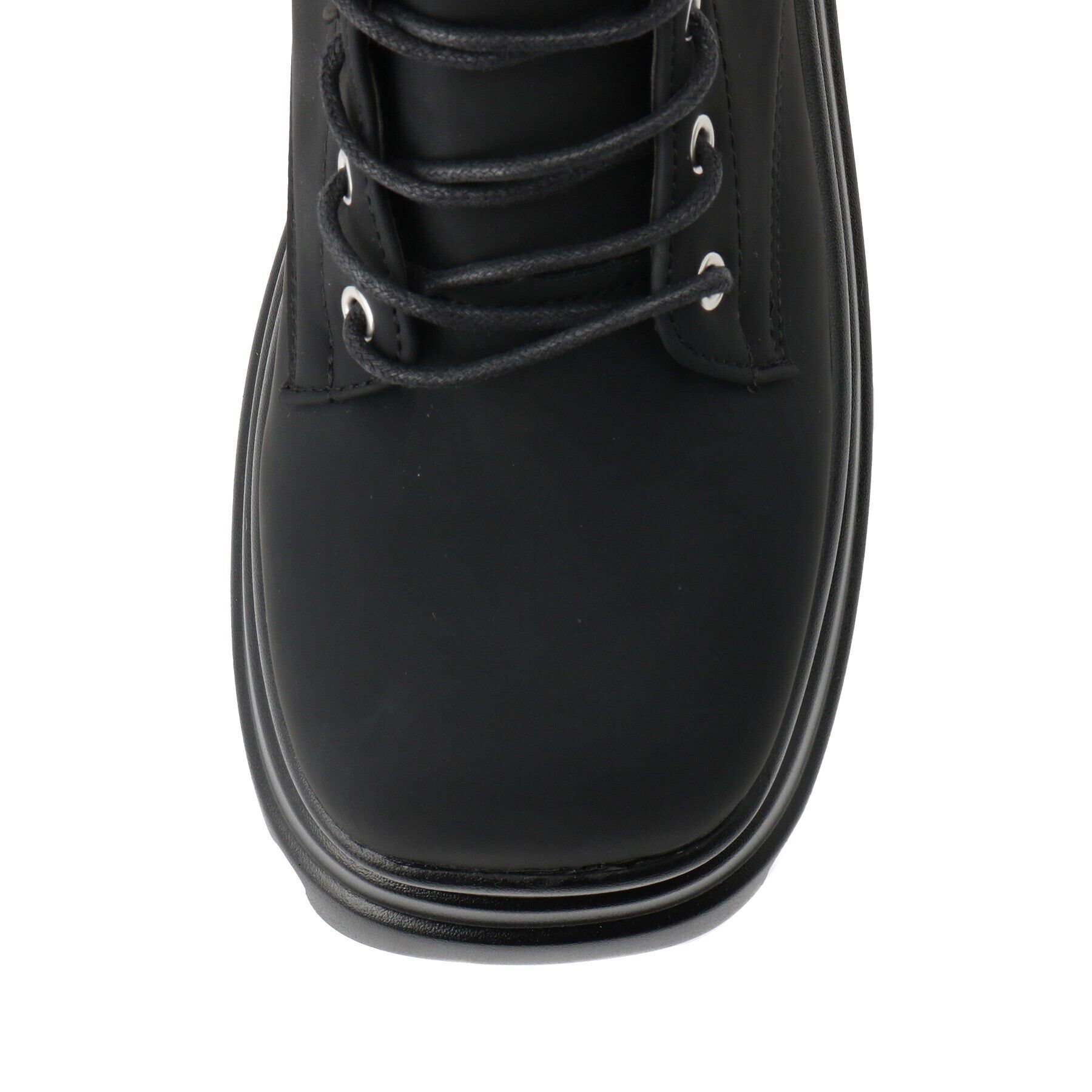 csT&P「厚底スクウェアレースアップブーツ」|ショートブーツ|