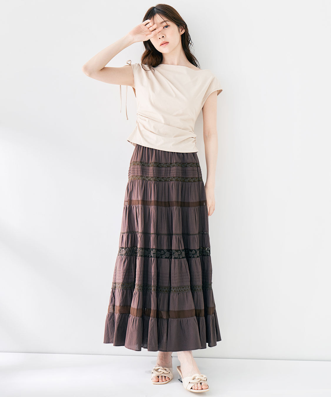 COCO DEAL「アシメネックカットプルオーバー」|プルオーバー|