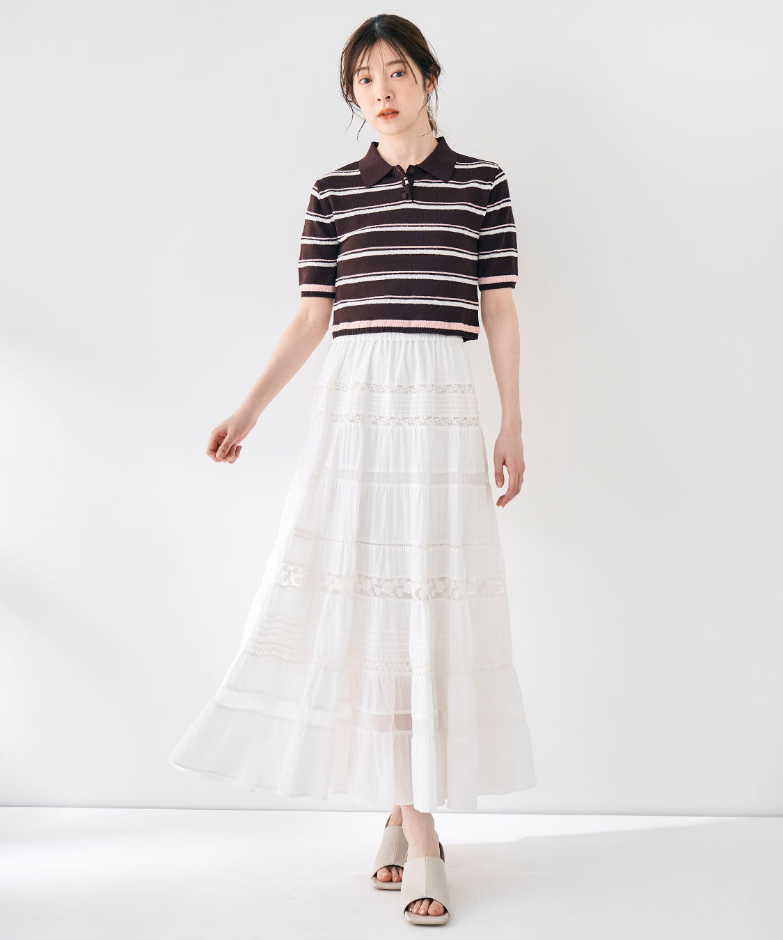 COCO DEAL「レース切替ティアードスカート」|スカート|