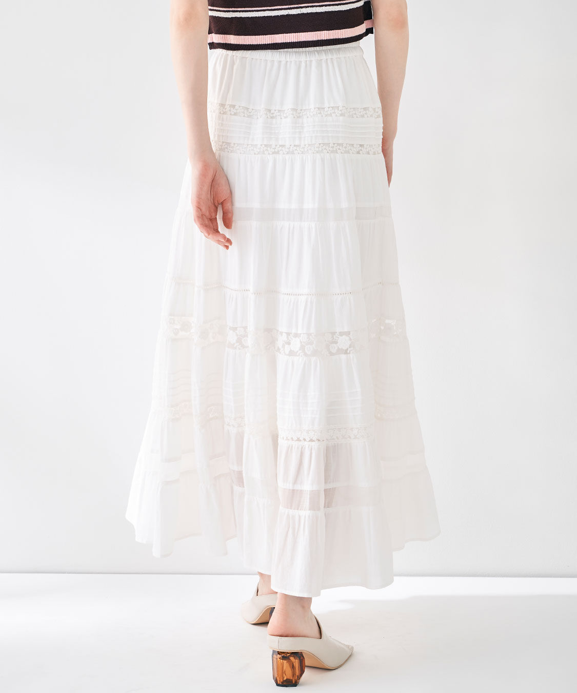 COCO DEAL「レース切替ティアードスカート」|スカート|