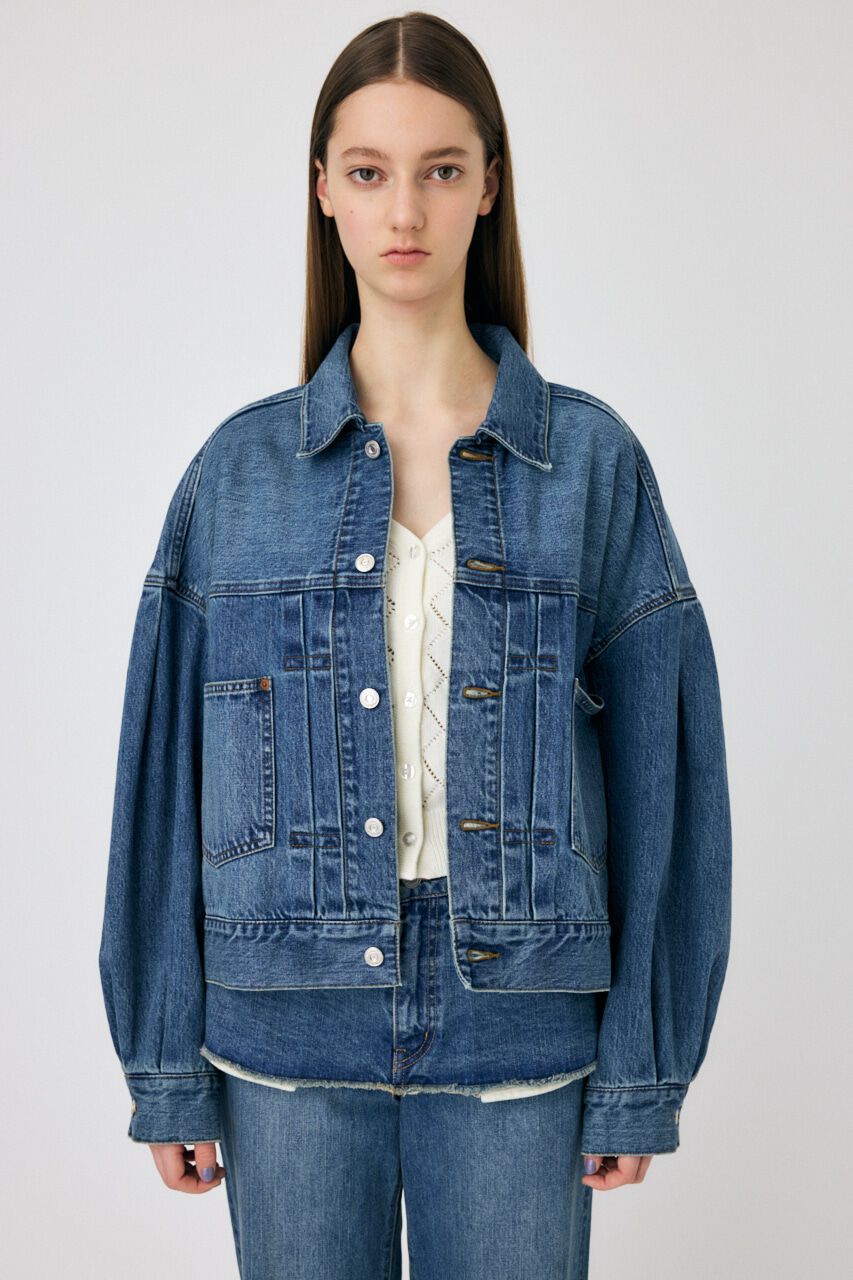 MOUSSY「TUCK SLEEVE デニムジャケット」|デニムジャケット|