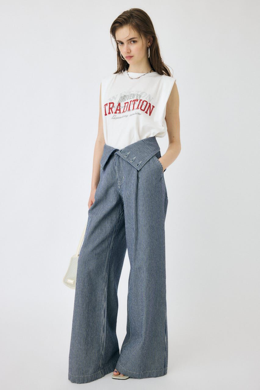 MOUSSY「OVERLAPPING LOGOS ノースリーブ TEE」|タンクトップ|