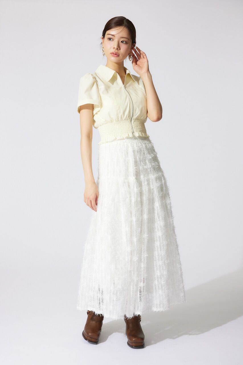 rienda「ウエストシャーリングZIPブラウス」|シャツ・ブラウス|