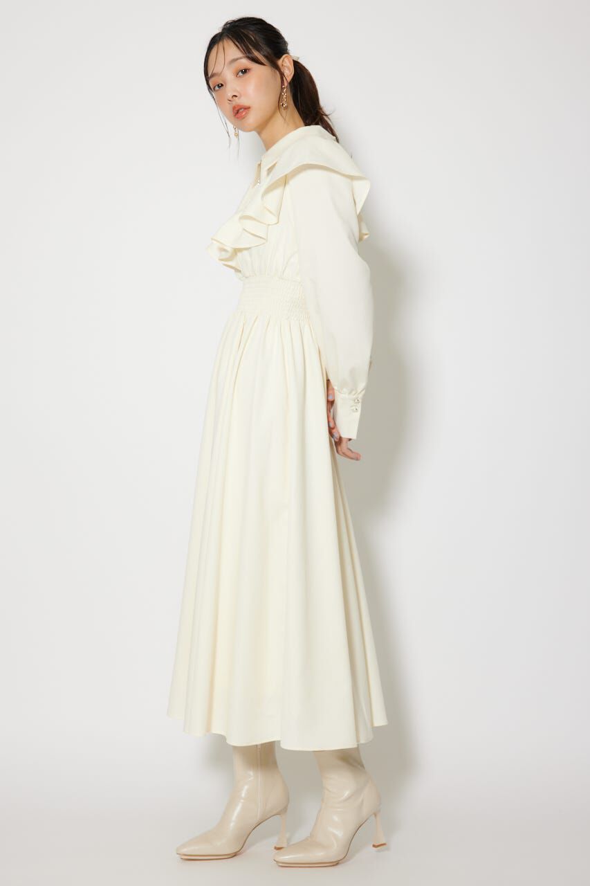 rienda「フロントZIPフリルシャツワンピース」|ワンピース|