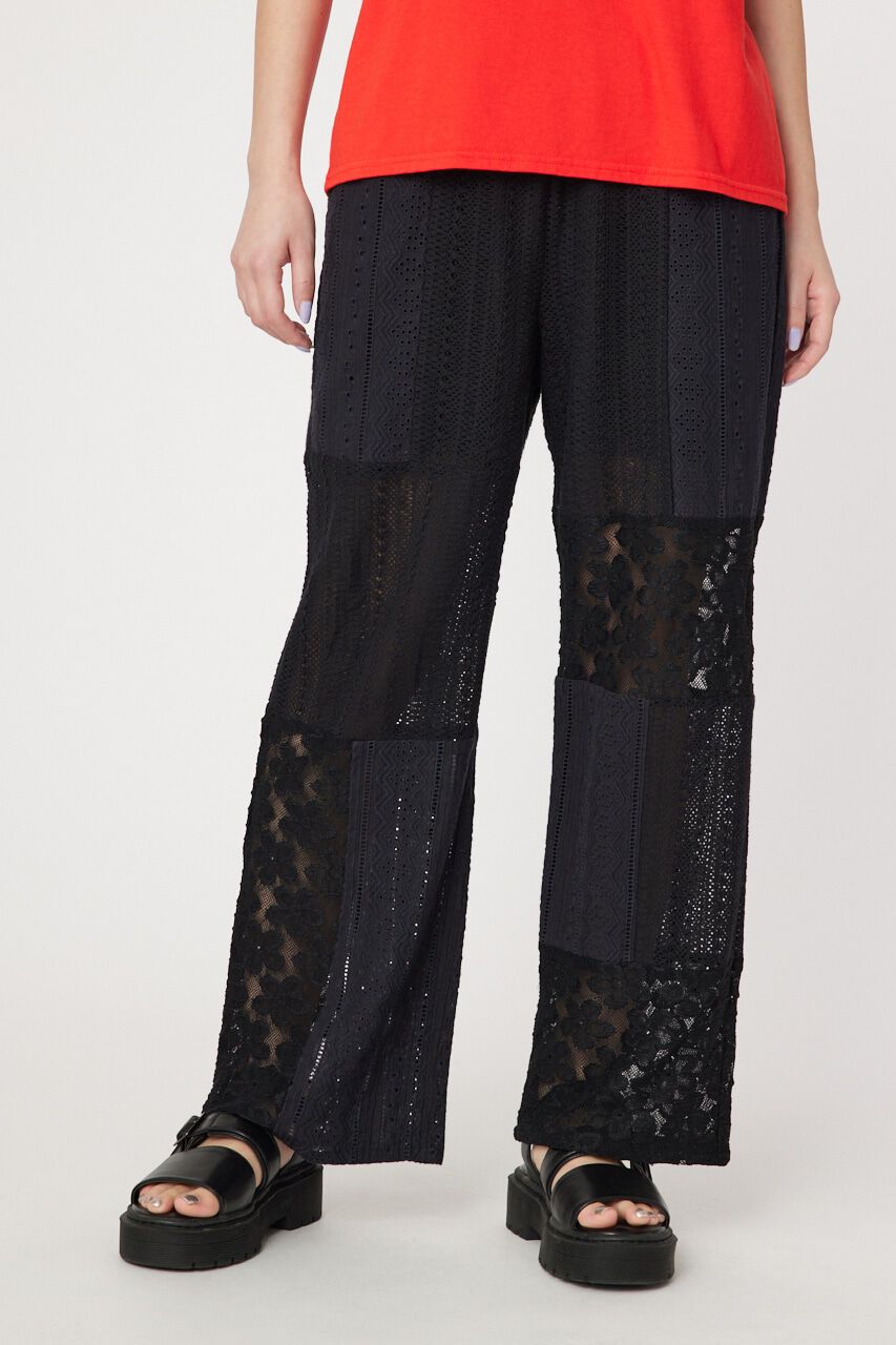 RODEO CROWNS「パッチワークレースパンツ」|その他|BLK