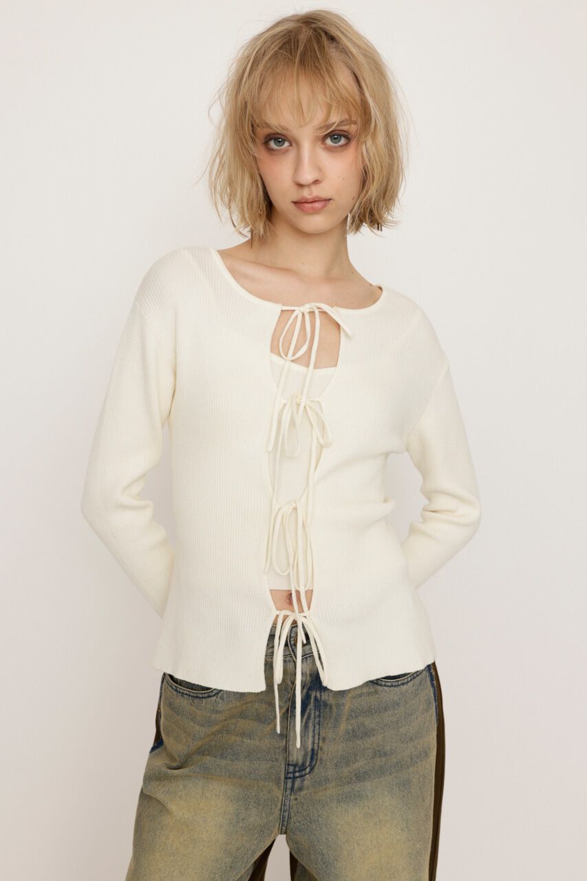 SLY「MANYWAY RIBBON KNIT トップス」|ニット・セーター|IVOY3