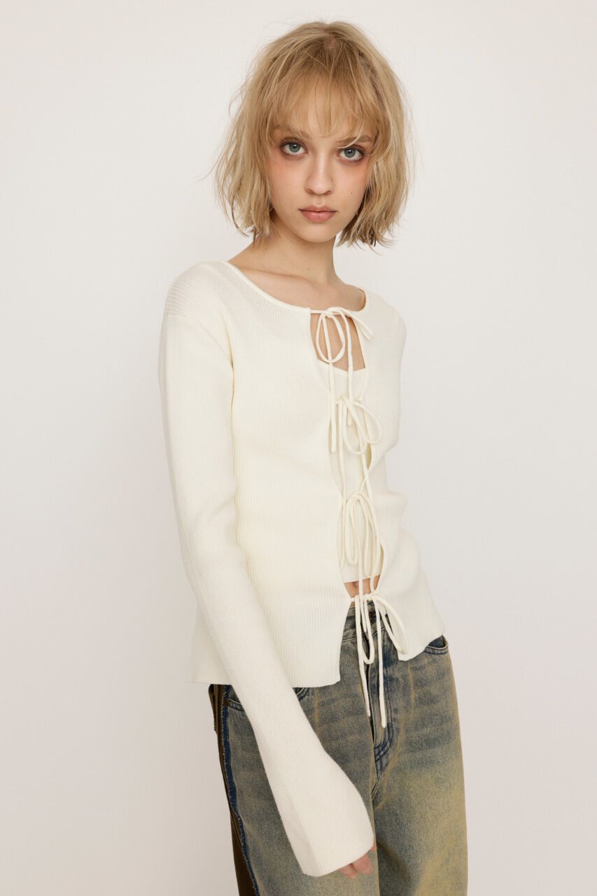 SLY「MANYWAY RIBBON KNIT トップス」|ニット・セーター|