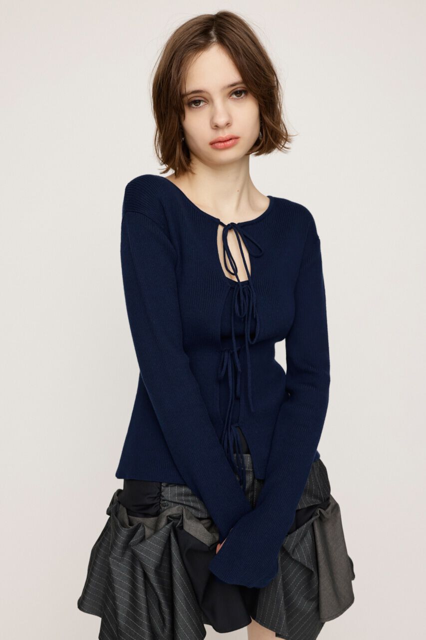 SLY「MANYWAY RIBBON KNIT トップス」|ニット・セーター|NVY