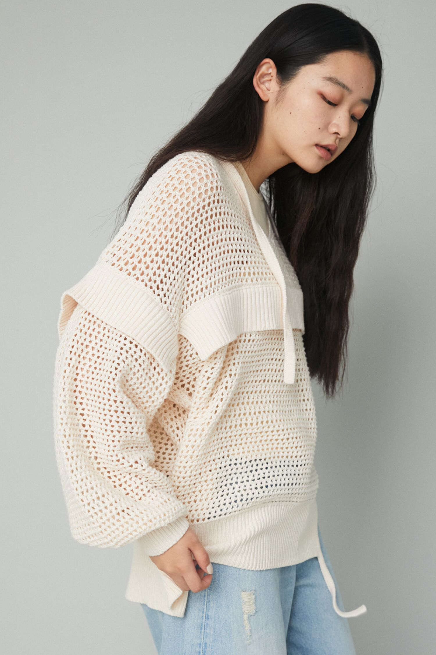 HeRIN.CYE「Mesh knit tops」|ニット・セーター|