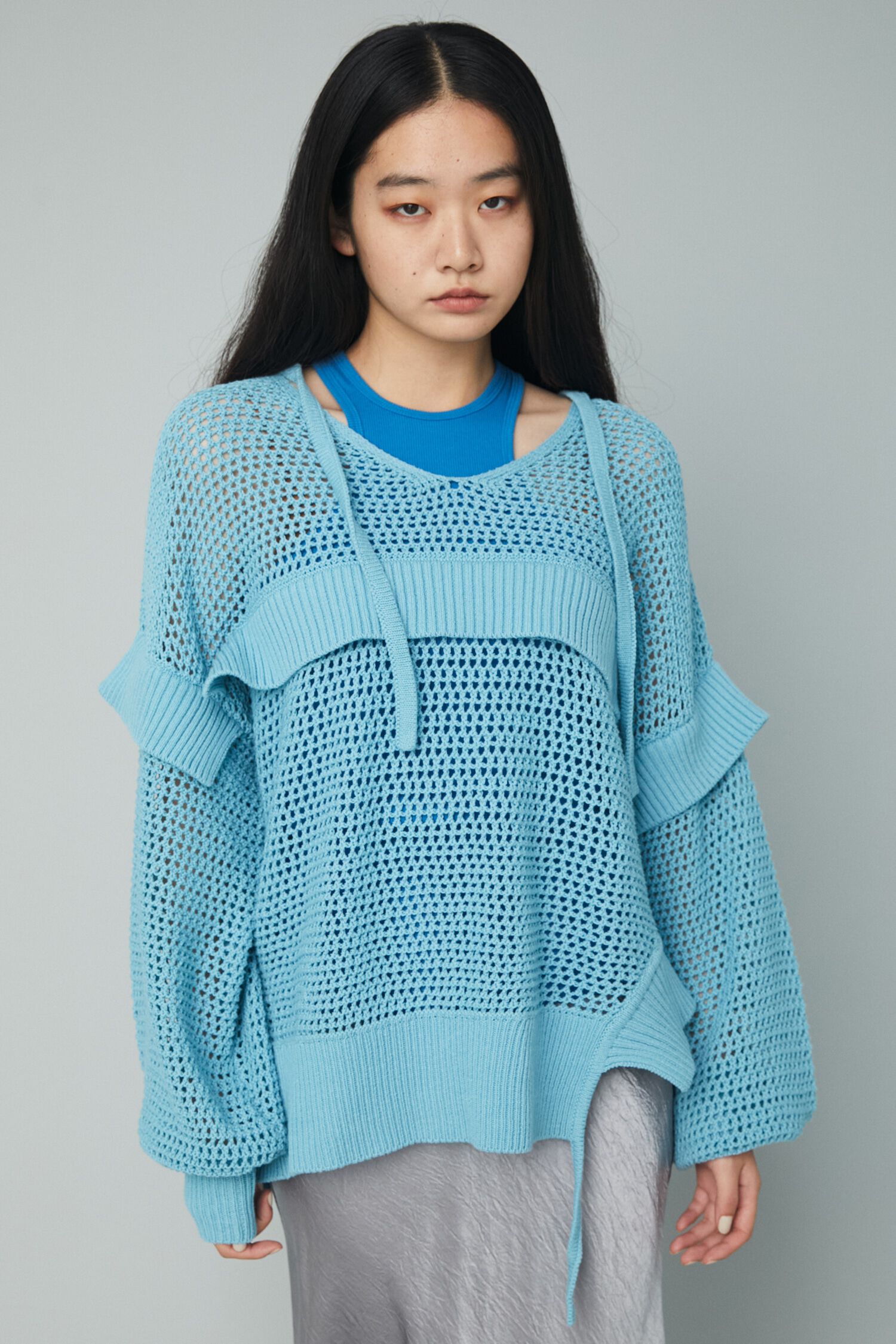 HeRIN.CYE「Mesh knit tops」|ニット・セーター|BLU