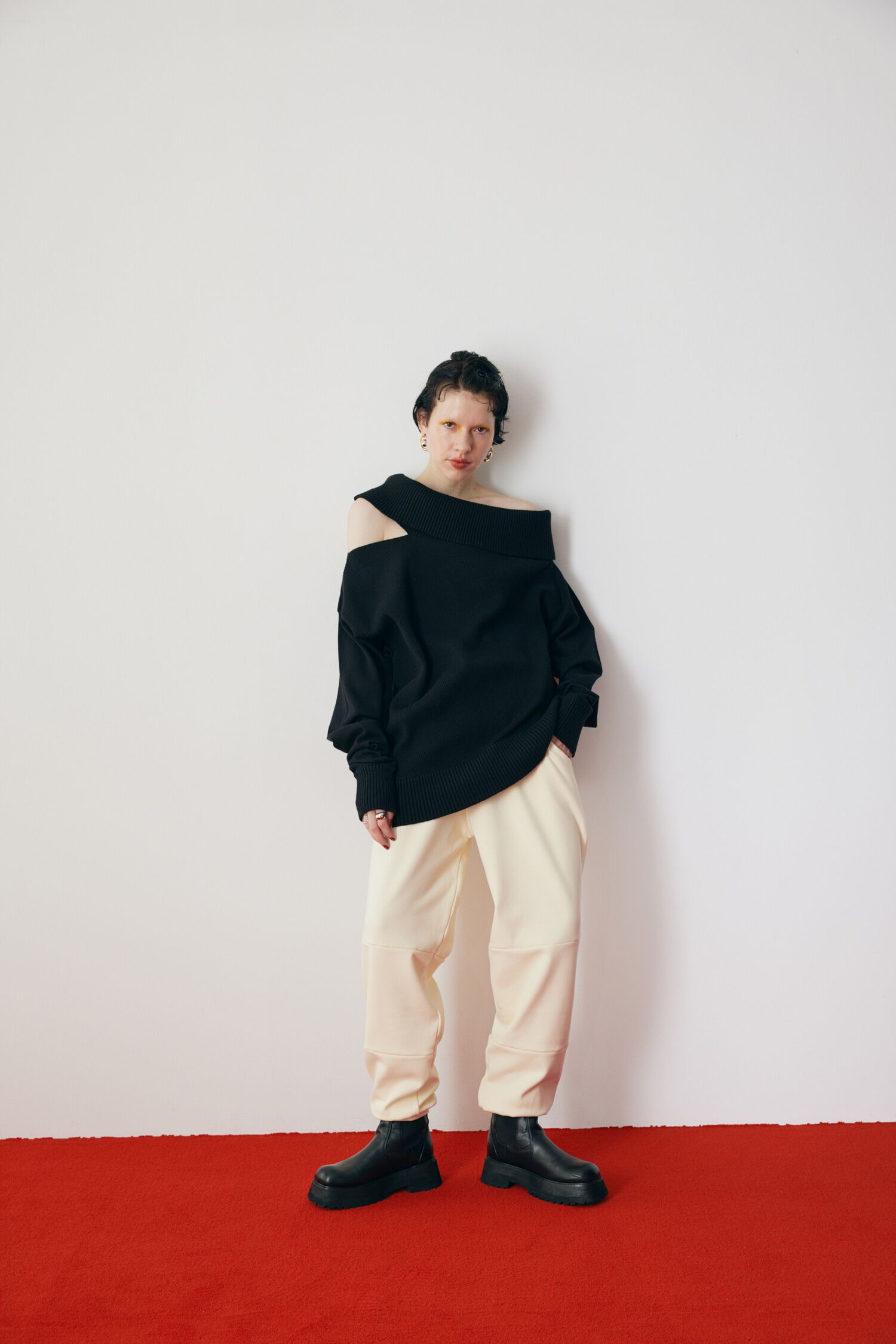 HeRIN.CYE「Thermal off shoulder tops」|ニット・セーター|