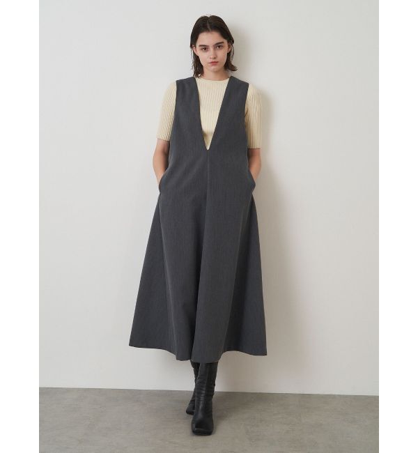 ELENDEEK「DEEP V NECK A-LINE OP」|ジャンパースカート|