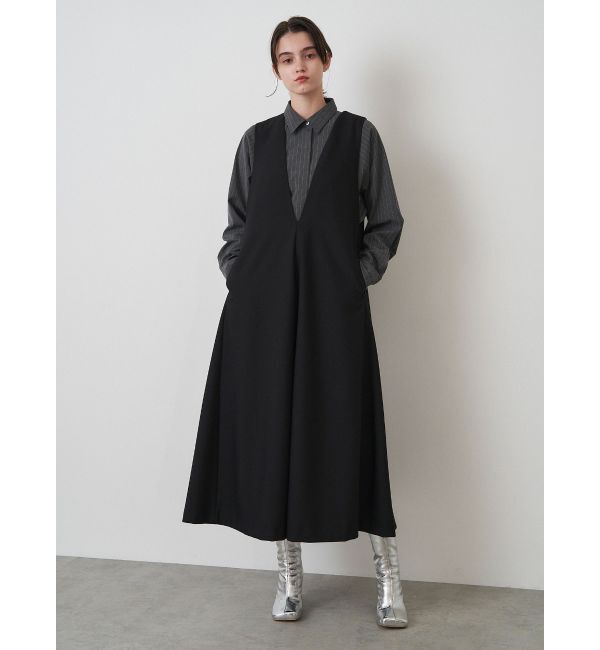 ELENDEEK「DEEP V NECK A-LINE OP」|ジャンパースカート|