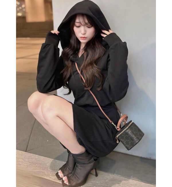 RESEXXY「スウェットフーディワンピース」|ワンピース|ブラック