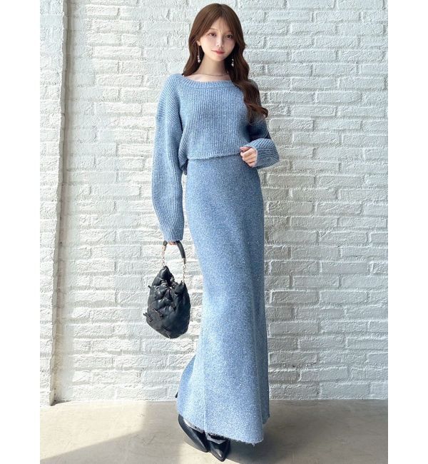 RESEXXY「グリッターIラインニットスカート【セットアップ着用可能】」|スカート|