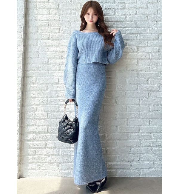 RESEXXY「グリッターIラインニットスカート【セットアップ着用可能】」|スカート|