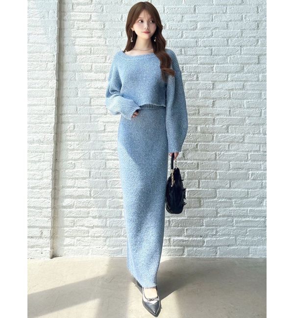 RESEXXY「グリッターIラインニットスカート【セットアップ着用可能】」|スカート|