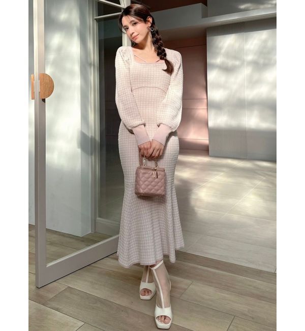 RESEXXY「バイカラーツイードマーメイドワンピース」|ワンピース|