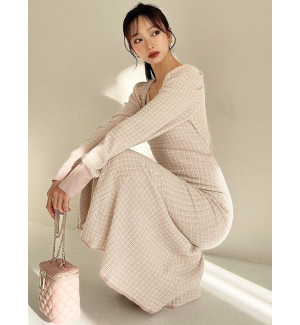 RESEXXY「バイカラーツイードマーメイドワンピース」|ワンピース|