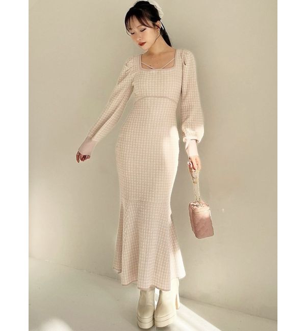 RESEXXY「バイカラーツイードマーメイドワンピース」|ワンピース|