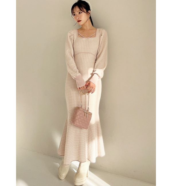 RESEXXY「バイカラーツイードマーメイドワンピース」|ワンピース|