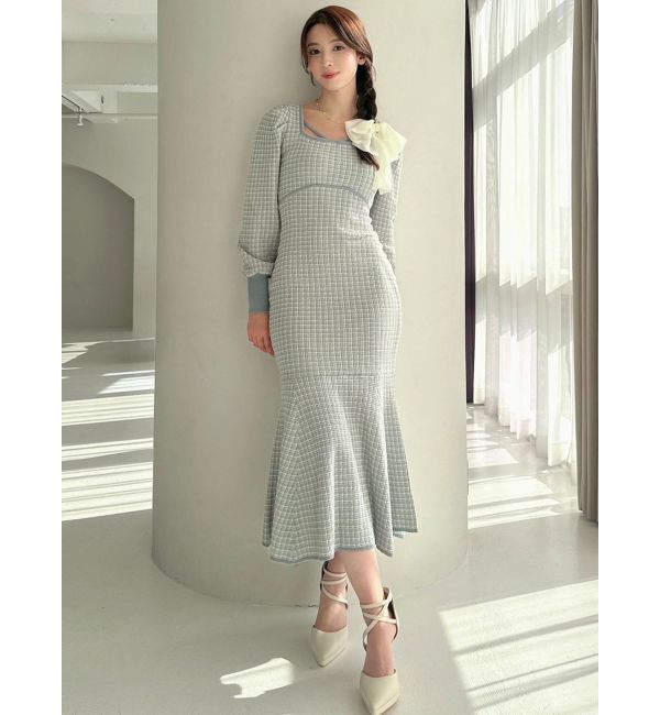 RESEXXY「バイカラーツイードマーメイドワンピース」|ワンピース|