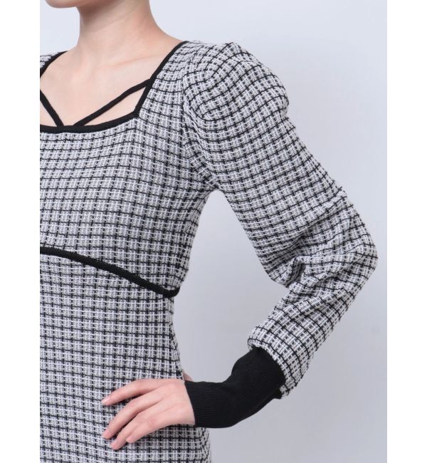 RESEXXY「バイカラーツイードマーメイドワンピース」|ワンピース|