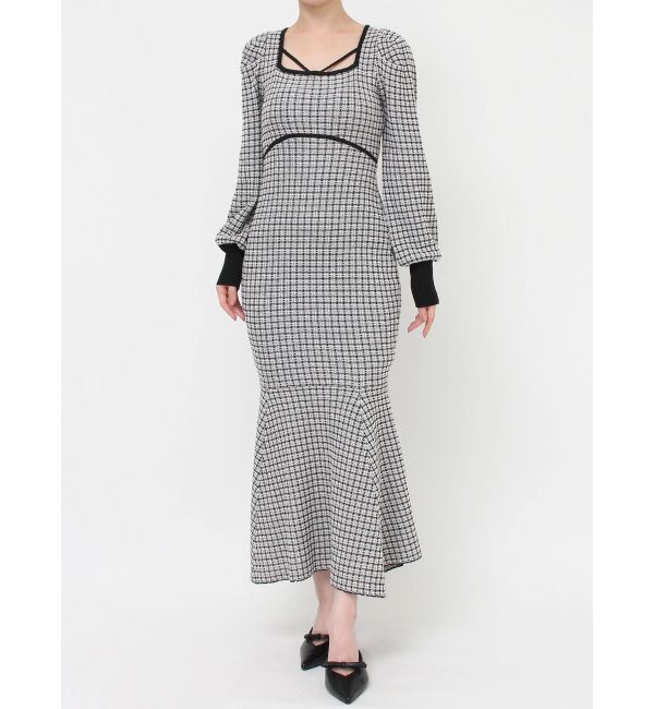 RESEXXY「バイカラーツイードマーメイドワンピース」|ワンピース|