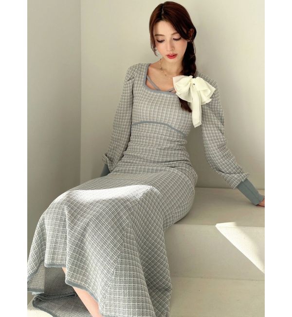 RESEXXY「バイカラーツイードマーメイドワンピース」|ワンピース|