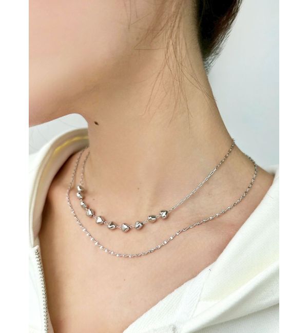 RESEXXY「ハートストーンチェーンネックレス」|ネックレス|シルバー