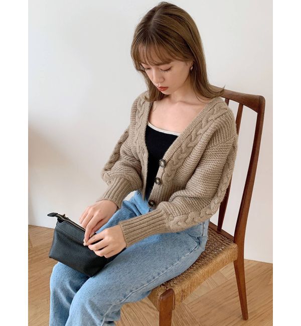 dazzlin「ケーブルラインショートカーディガン」|カーディガン|