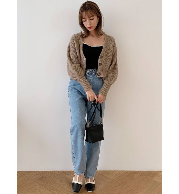 dazzlin「ケーブルラインショートカーディガン」|カーディガン|