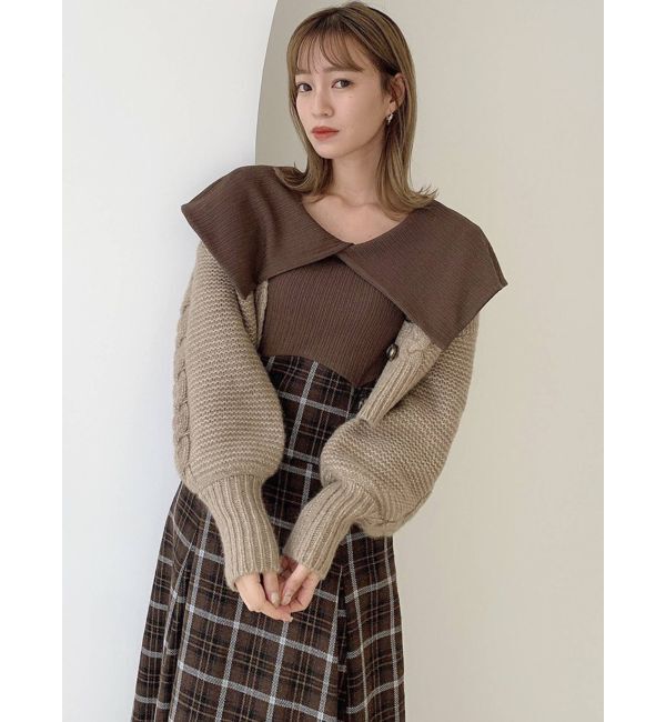 dazzlin「ケーブルラインショートカーディガン」|カーディガン|