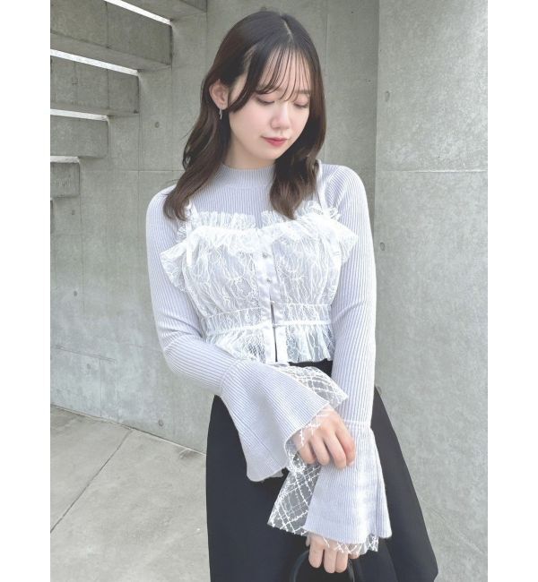dazzlin「ヘムレースリブニットトップス」|ニット・セーター|