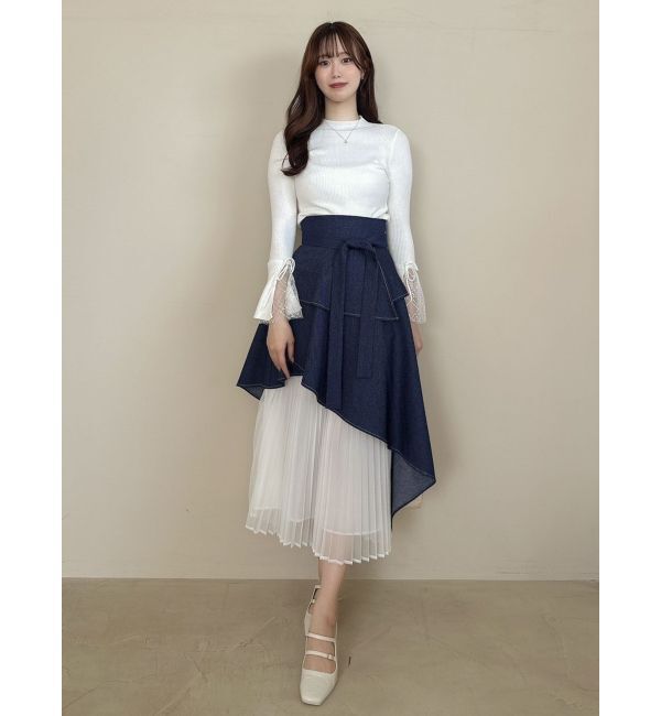 dazzlin「ヘムレースリブニットトップス」|ニット・セーター|