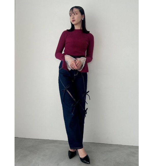 dazzlin「ヘムレースリブニットトップス」|ニット・セーター|