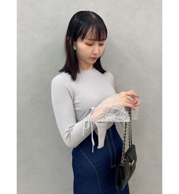 dazzlin「ヘムレースリブニットトップス」|ニット・セーター|