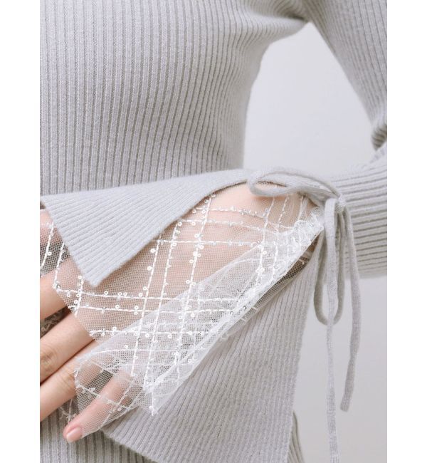 dazzlin「ヘムレースリブニットトップス」|ニット・セーター|