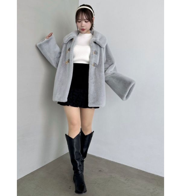 dazzlin「ビットフェイクファーミドルコート」|その他|