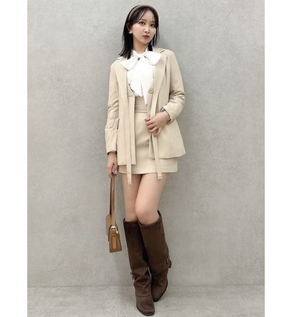 dazzlin「スクエアトウゲートルブーツ」|ロングブーツ|