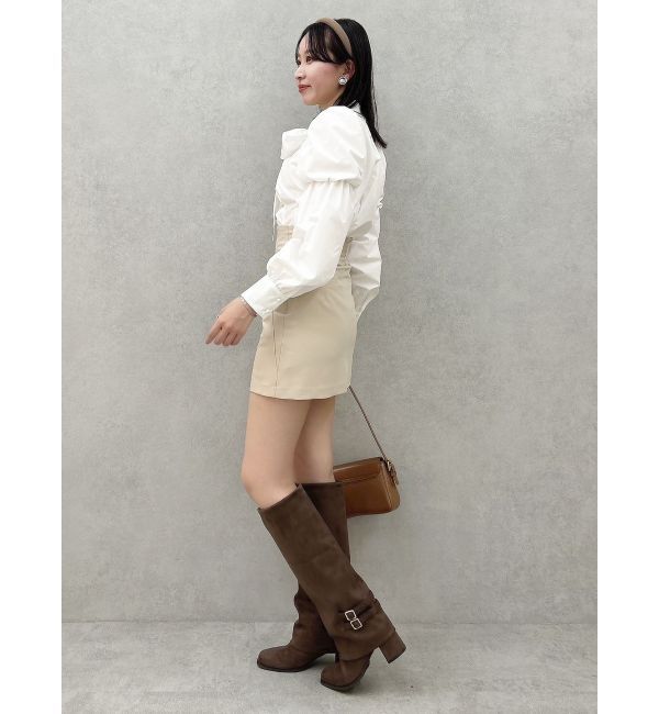 dazzlin「スクエアトウゲートルブーツ」|ロングブーツ|