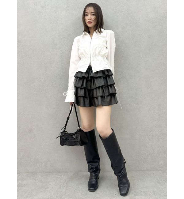 dazzlin「スクエアトウゲートルブーツ」|ロングブーツ|