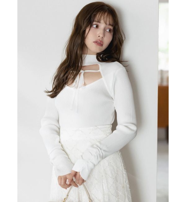 dazzlin「バックオープンリブニットトップス」|ニット・セーター|