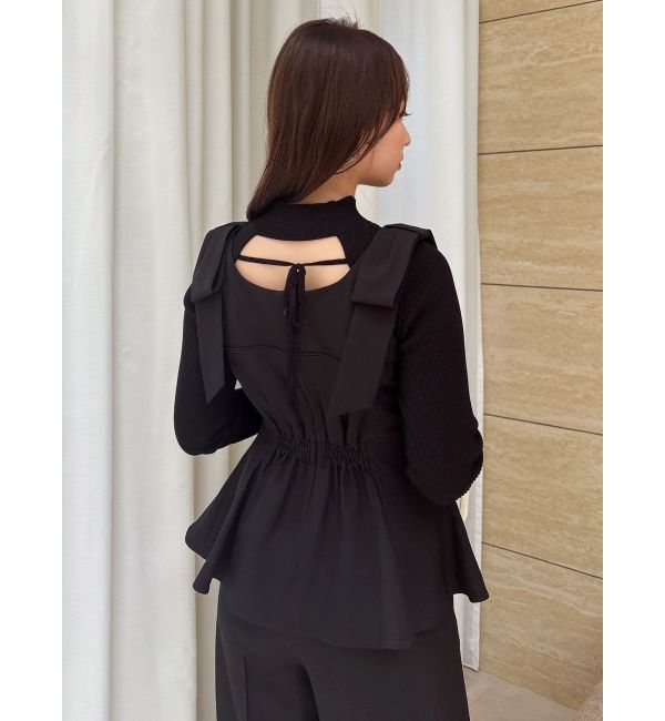 dazzlin「バックオープンリブニットトップス」|ニット・セーター|