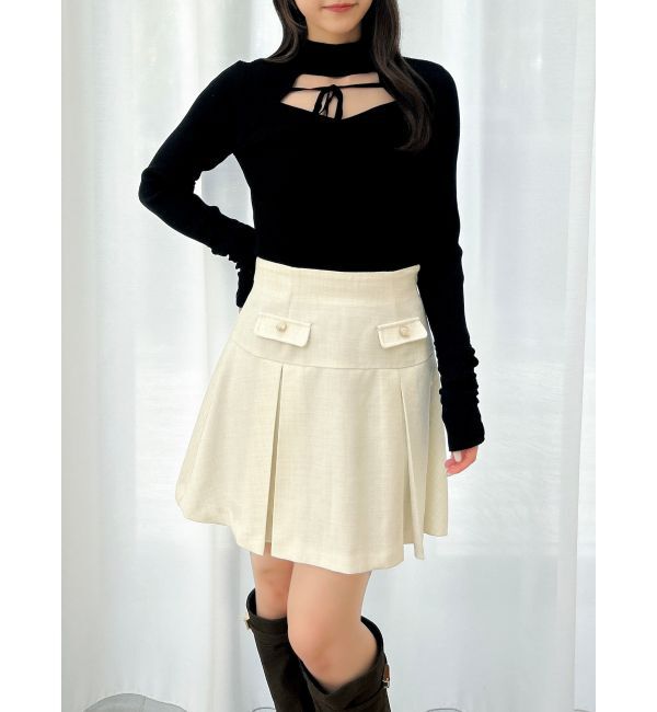 dazzlin「バックオープンリブニットトップス」|ニット・セーター|ブラック