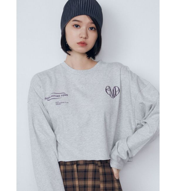 EMODA「マークユニットロングTシャツ」|Tシャツ・カットソー|グレー