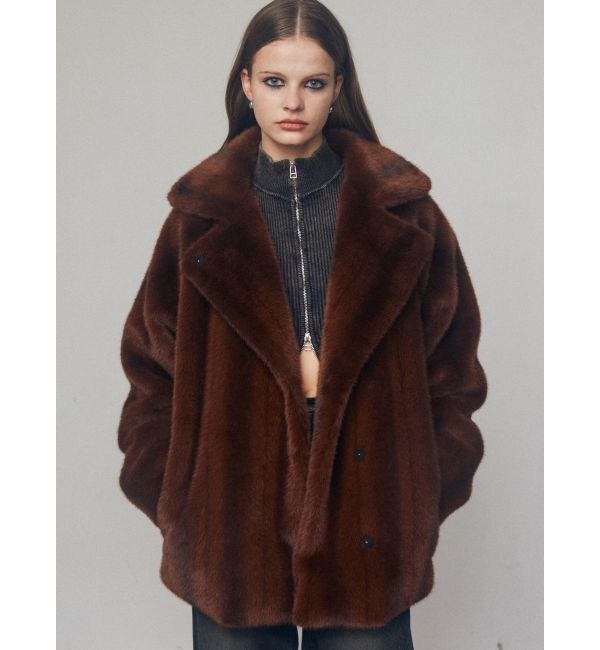EMODA「ミディフェイクファーコート」|その他|ブラウン