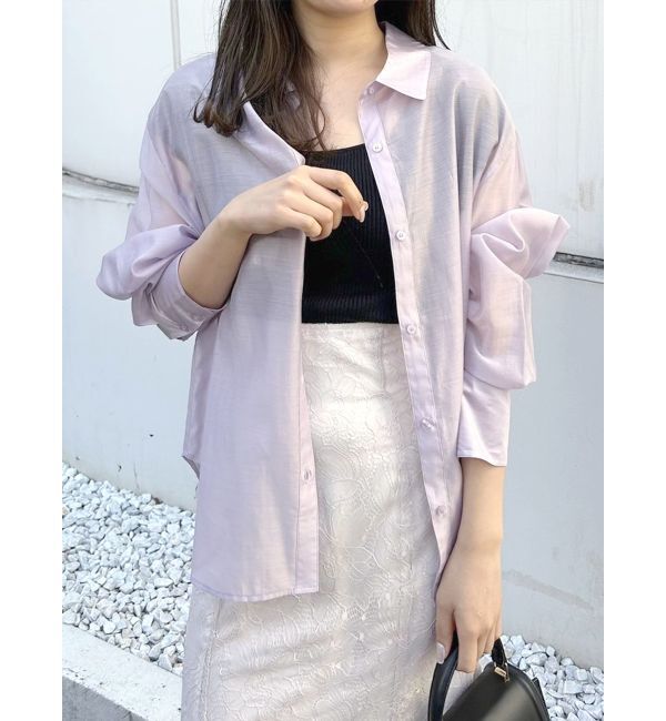 MERCURYDUO「バックスリットシアーシャツ」|シャツ・ブラウス|ラベンダー