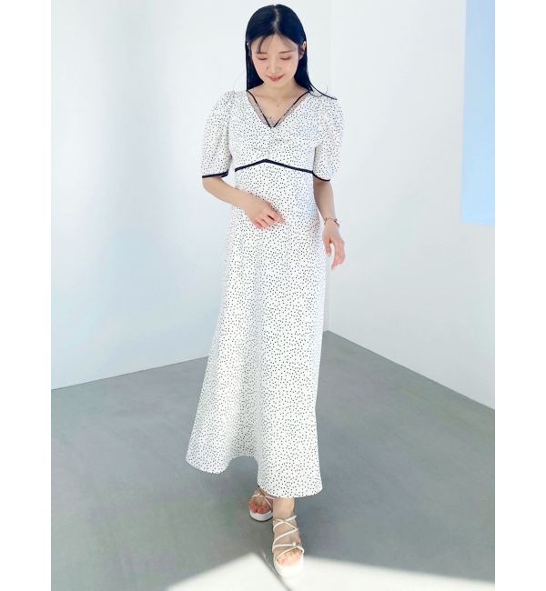 MERCURYDUO「バイカラーワンポイントパールストラップヒールサンダル」|サンダル|